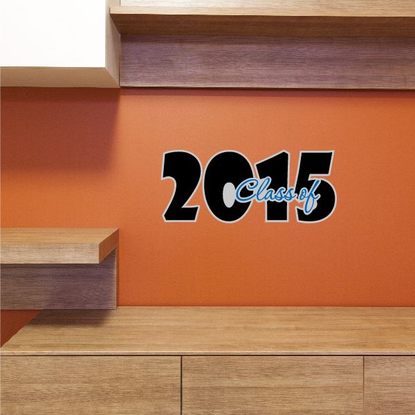 Die-cut printed decal reading '20 Class of 25' in bold black and blue
