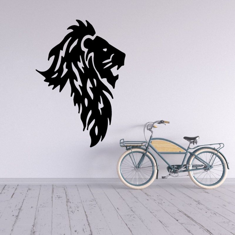 Image of Bold Facing Lion Head Decal