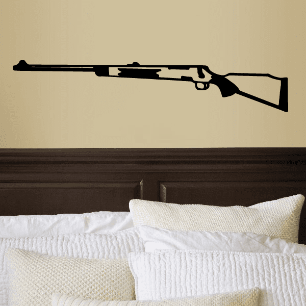 Bolt action rifle decal with black rifle silhouette