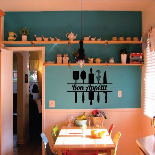 Image of Bon Appetit Kitchen Utensil Wall Decal