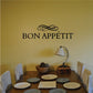 Bon Appetit kitchen wall decal with decorative flourish and text lettering