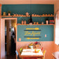 Bon Appetit spoon and fork wall decal with yellow lettering and utensil icons