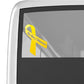 Vinyl cancer awareness sticker with yellow ribbon and cancer text