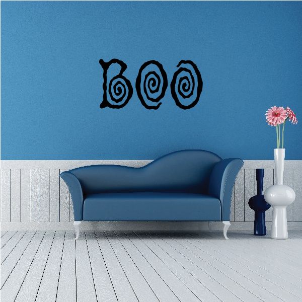 Image of Boo Swirl Creepy Text Decal