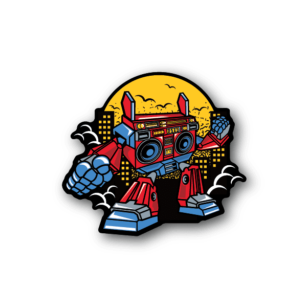 Image of Boombox Robot Sticker