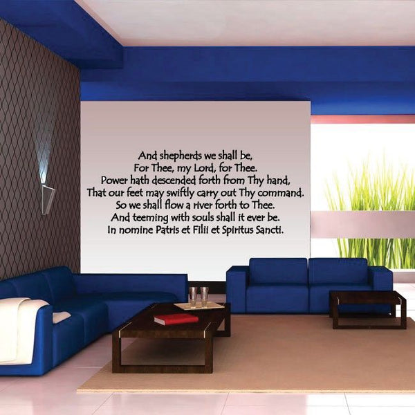 Prayer quote wall decal with framed text and border