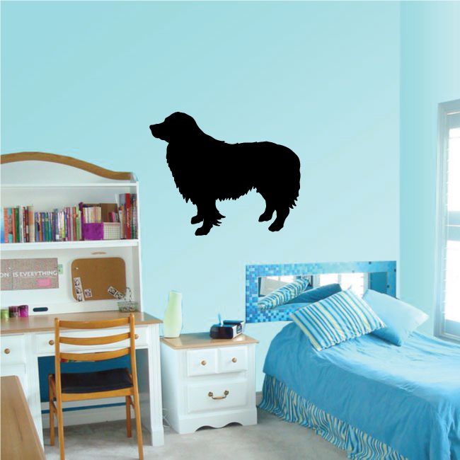 Black border collie dog silhouette wall decal