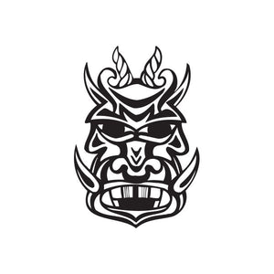 Bored tiki decal sticker with black tribal mask face