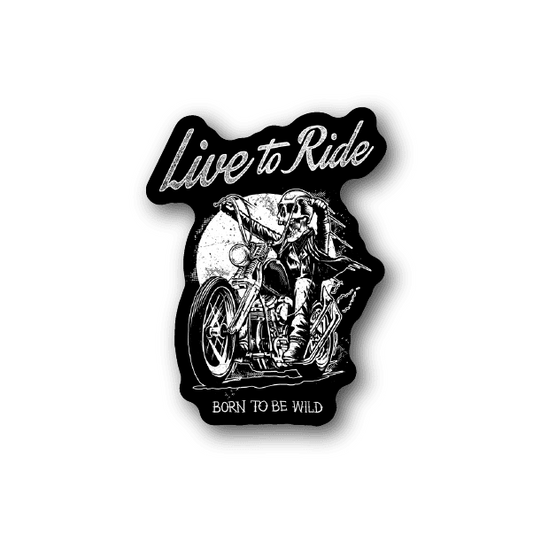 Image of Born to be Wild Motorcycle Skeleton Sticker