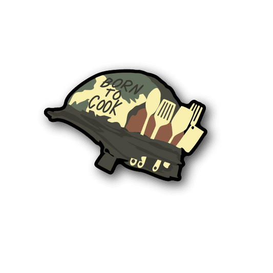 Image of Born to Cook Soldier Helmet Sticker