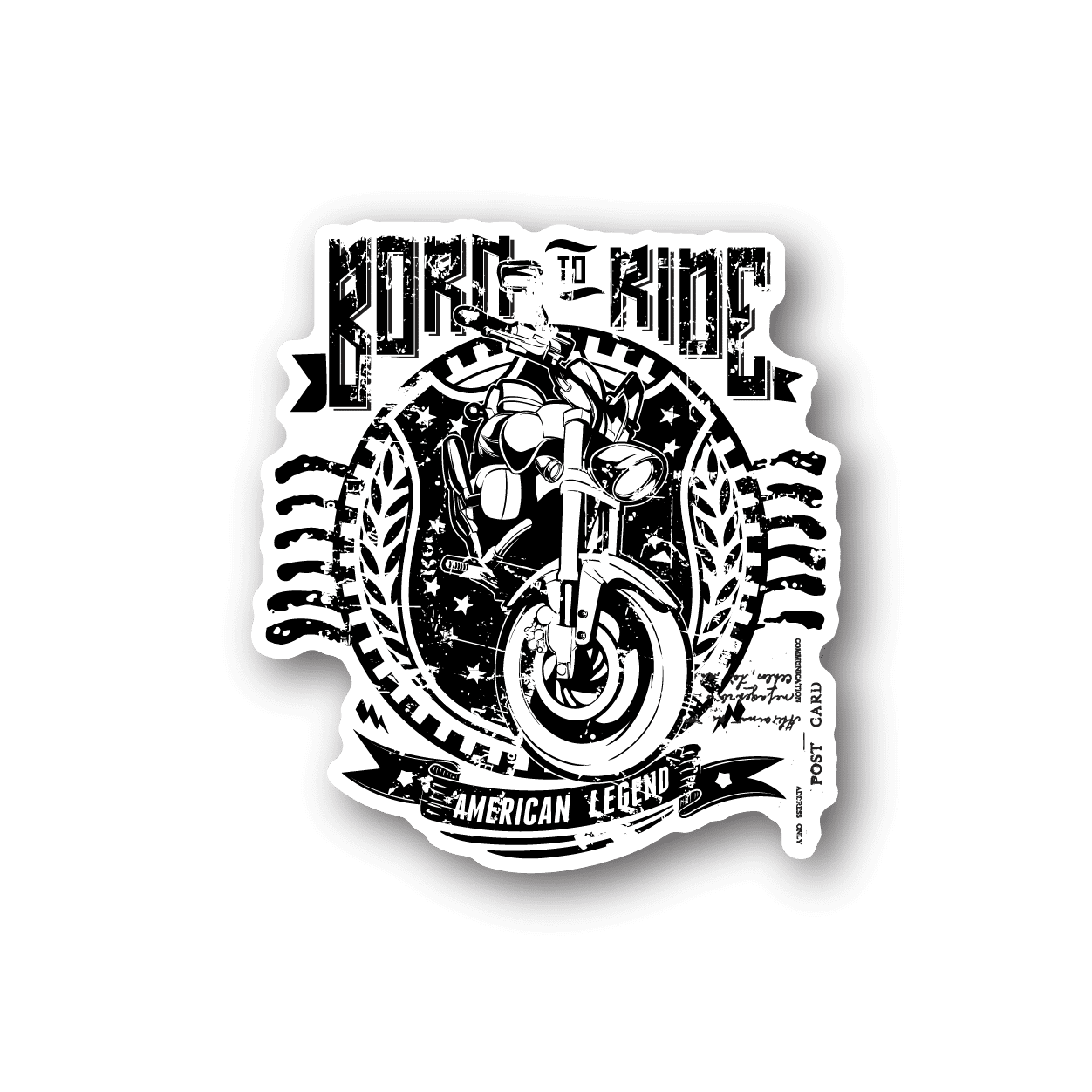 Image of Born To Ride American Legend Motorcycle Sticker