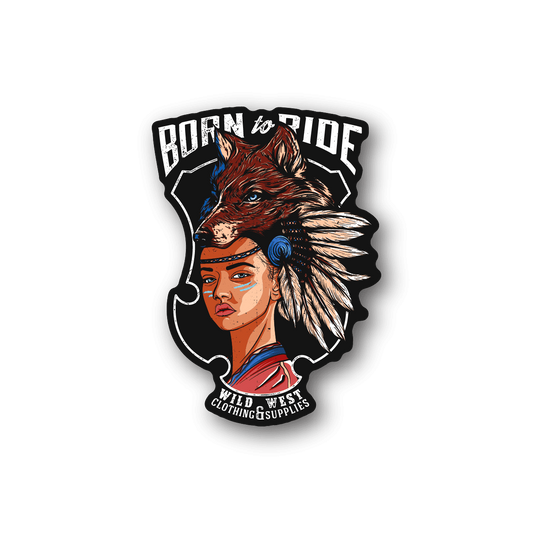 Image of Born To Ride Indian Girl Sticker