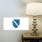 Bosnia and Herzegovina flag sticker, rectangular white with blue shield emblem