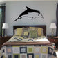 Bottlenose dolphin swim decal with black dolphin silhouette