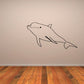 Bottlenose dolphin wall decal, black outline silhouette with eye and fins