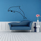 Bottlenose dolphin jumping wall decal, black outline