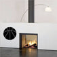Black basketball decal with white seam lines