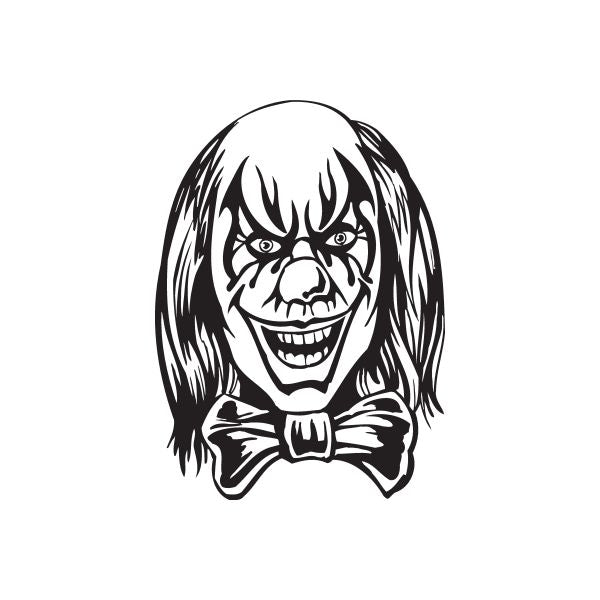 Clown head decal with bow tie