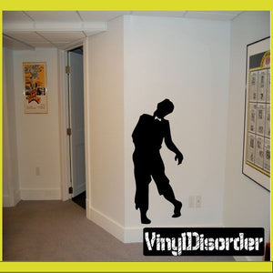 Black zombie figure wall decal silhouette