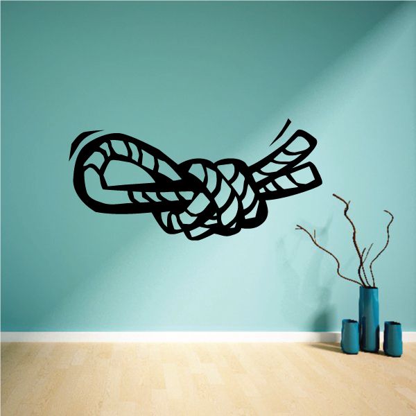 Black bowline knot wall decal with rope loop design