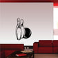 Bowling ball and three pins wall decal with black outline illustration