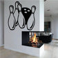 Bowling pin wall decal set with black and white wobble pin silhouettes