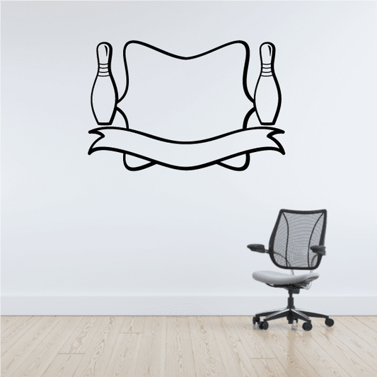 Image of Bowling Pins Each Side Frame Style Decal