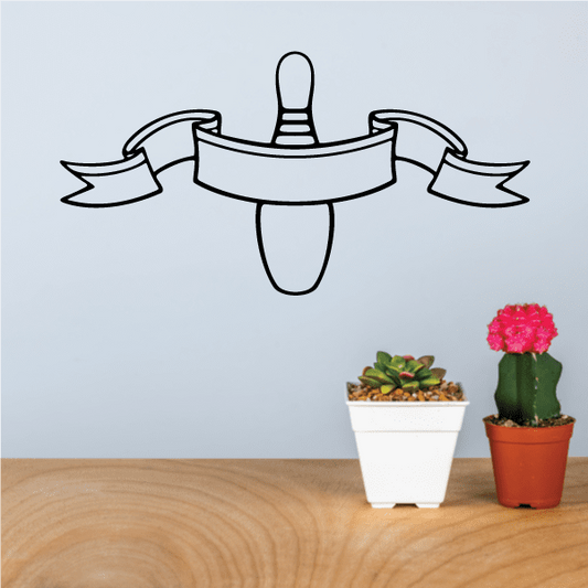 Image of Single Bowling Pin Ribbon Decal