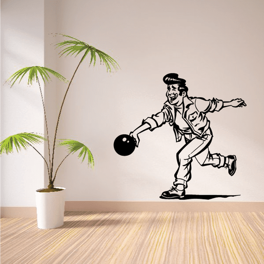 Image of Dude Swinging Bowling Ball Decal