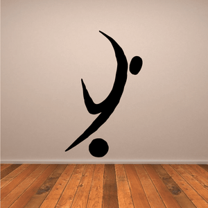 Black abstract soccer pictogram decal with stylized player and ball icons