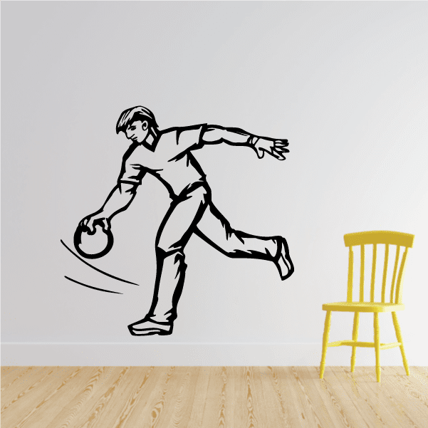 Image of Man Swinging Bowling Ball Decal