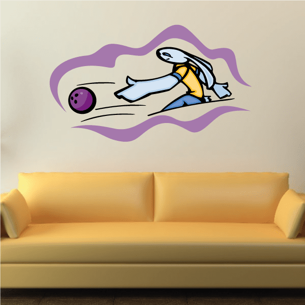 Image of Cartoon Bowling Bunny Strike Decal