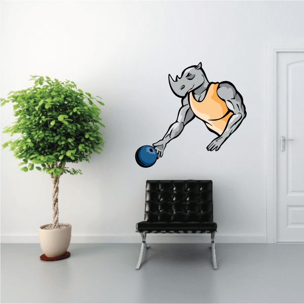 Image of Buff Bowling Rhino Guy Sticker
