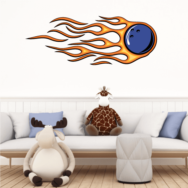 Image of Flaming Trail Bowling Ball Sticker