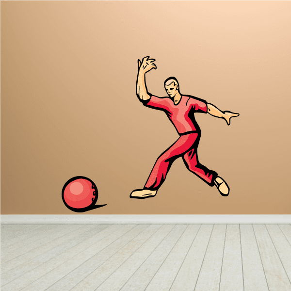 Image of Man Bowling Ball Throw Decal