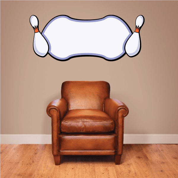 Image of Bowling Solid Template Frame Style Sticker