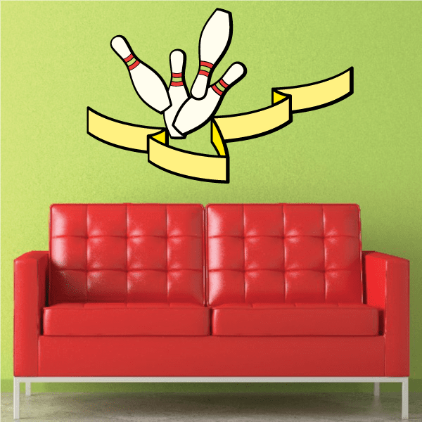 Image of Bowling Knocked Up Ribbon Color Sticker