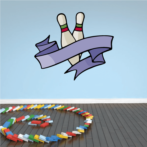 Image of Bowling Pins Staggered Ribbon Decal