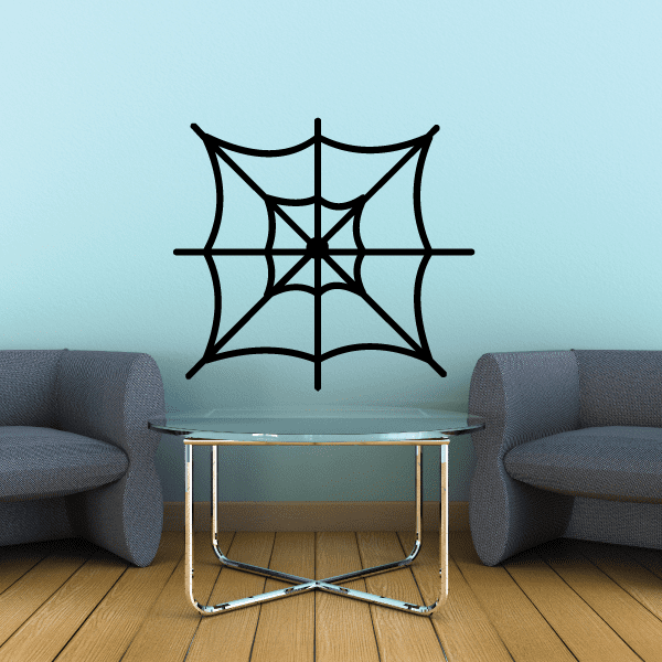 Image of Box Shape Spider Web Decal