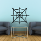 Spider web box-shaped wall decal, black geometric web pattern