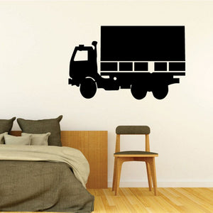 Box truck wall decal vinyl with dark silhouette of a cargo truck
