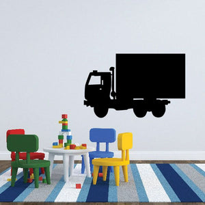 Black box truck wall vinyl decal silhouette for smooth, clean flat mounting.