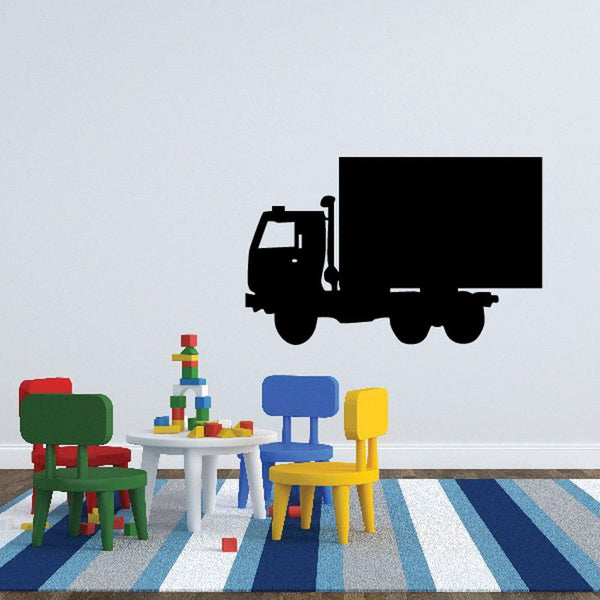 Black box truck wall vinyl decal silhouette for smooth, clean flat mounting.