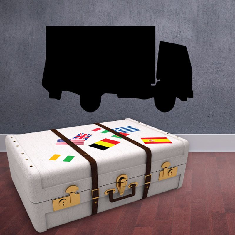 Black box truck vinyl wall decal silhouette