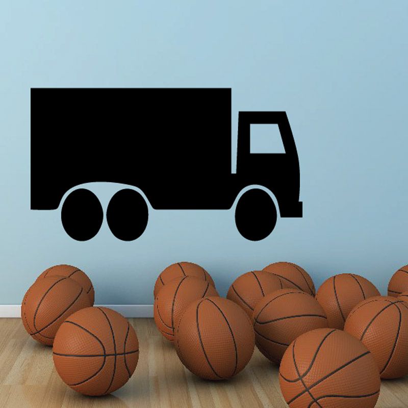 Black box truck and basketballs wall decal vinyl sticker set