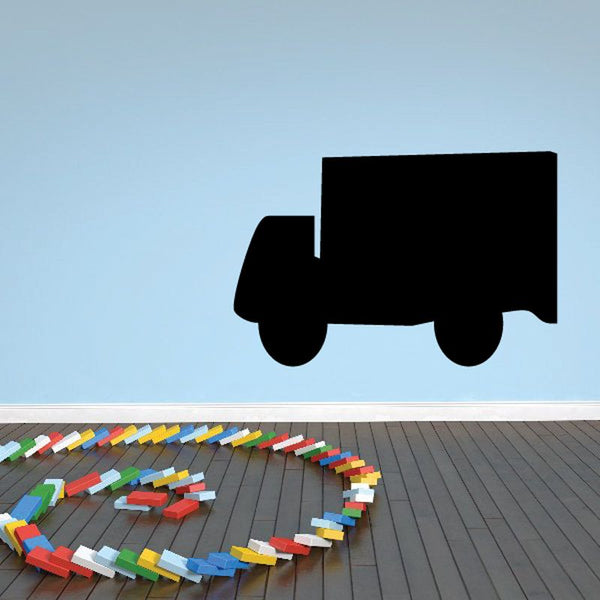 Black box truck vinyl wall decal silhouette