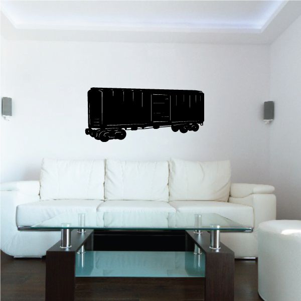 Black freight boxcar wall decal