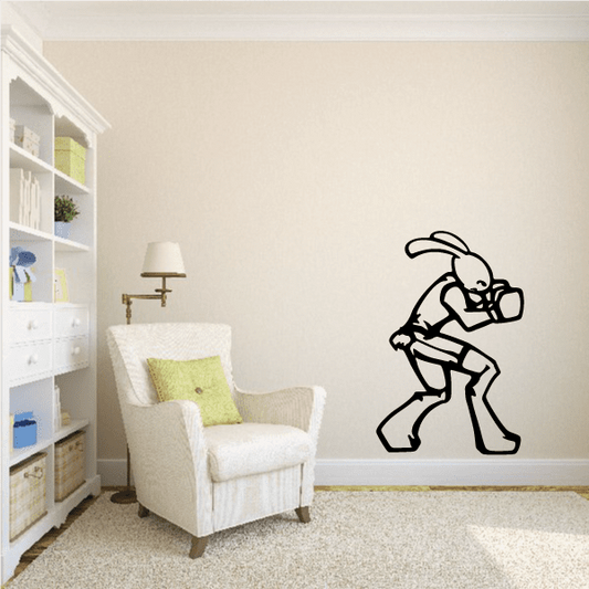 Image of Billy the Bunny Boxing Stance Ready Pose Decal