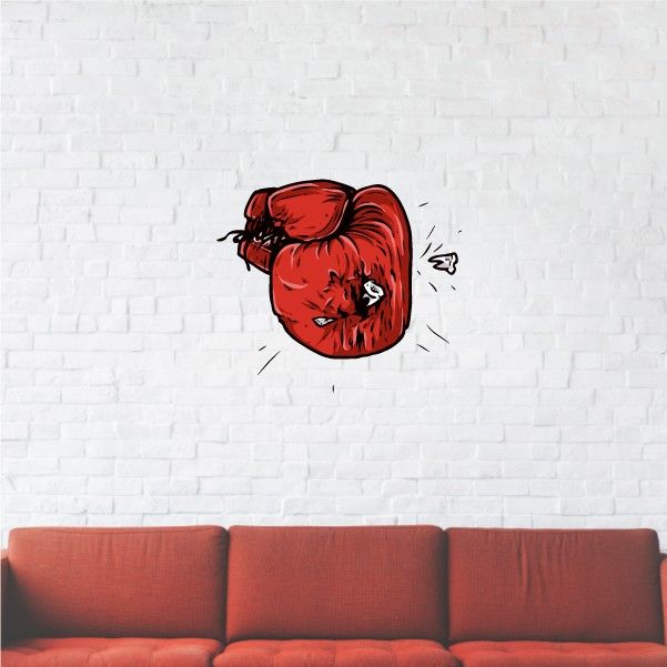 Image of Boxing Glove Broken Tooth Sticker