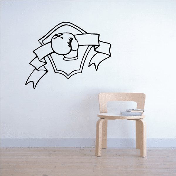 Boxing wall decal featuring a cartoon boxer with gloves and robe outline